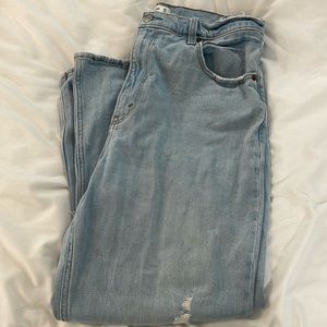 Abercrombie light wash Ankle Straight Jeans